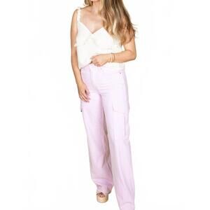 NEW JBD. cassie denim cargo pants in blushed lavender